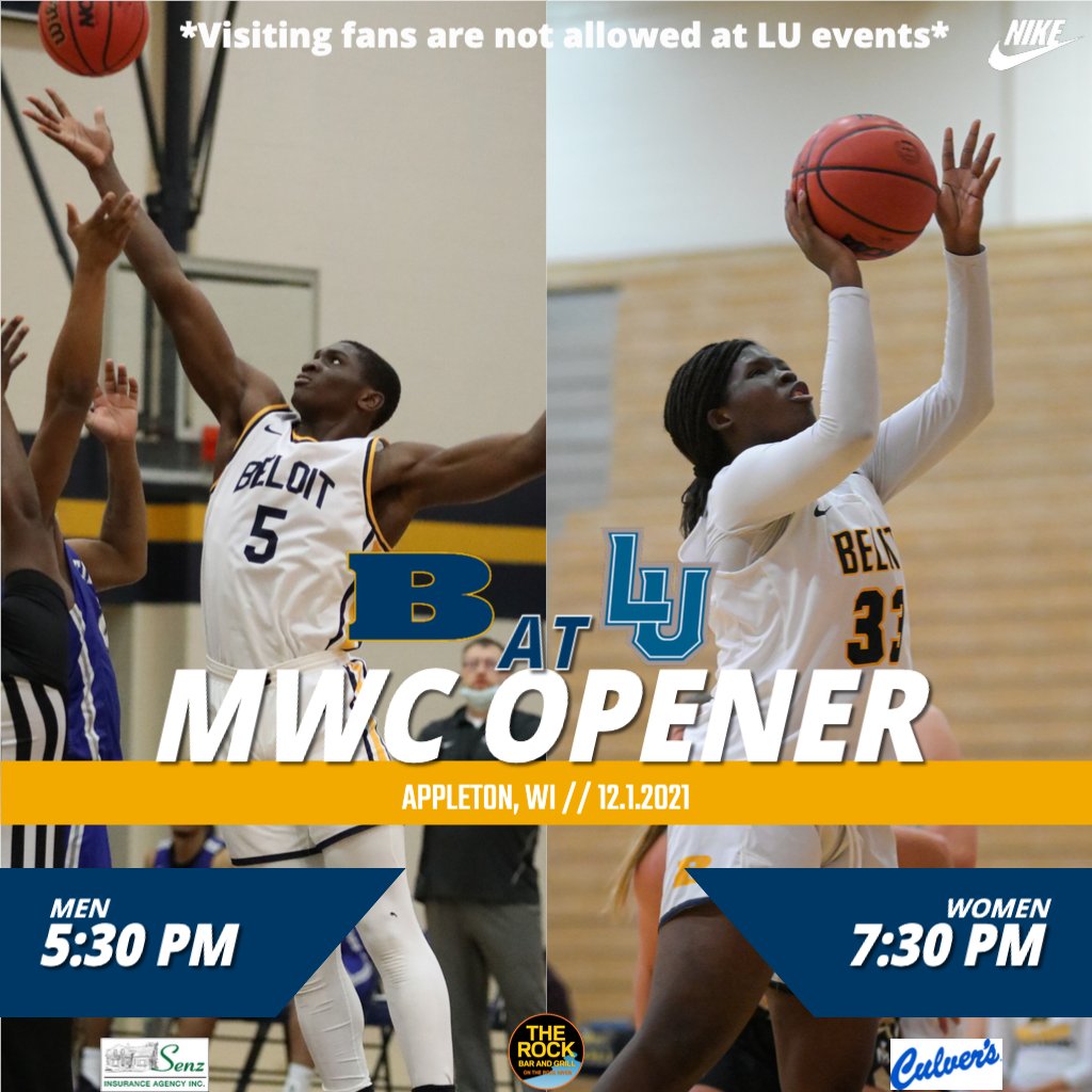 The Bucs open Midwest Conference tonight at Lawrence. No visiting fans are allowed at Viking basketball games but Buc fans can watch the action live: portal.stretchinternet.com/lawrence/