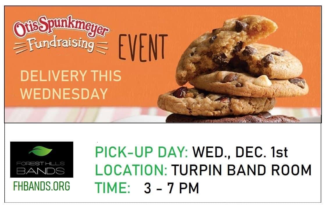 Fall Fundraiser product pick up is TODAY from 3-7p in the Turpin Band Room. Please be sure to stop by this afternoon/ evening. Thanks to all who participated!