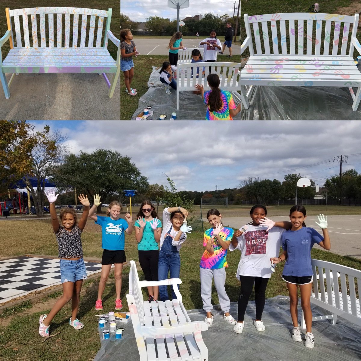 Spicewood School Counselors (@swes_counseling) on Twitter photo We officially have two new hand-painted (literally 😆) Buddy Benches thanks to these amazing <a href="/SpicewoodPYP/">Spicewood Elementary</a> 5th graders who saw a problem and took action! Thanks to these girls and their parents for taking on this project ❤️ We officially have two new hand-painted (literally 😆) Buddy Benches thanks to these amazing <a href="/SpicewoodPYP/">Spicewood Elementary</a> 5th graders who saw a problem and took action! Thanks to these girls and their parents for taking on this project ❤️