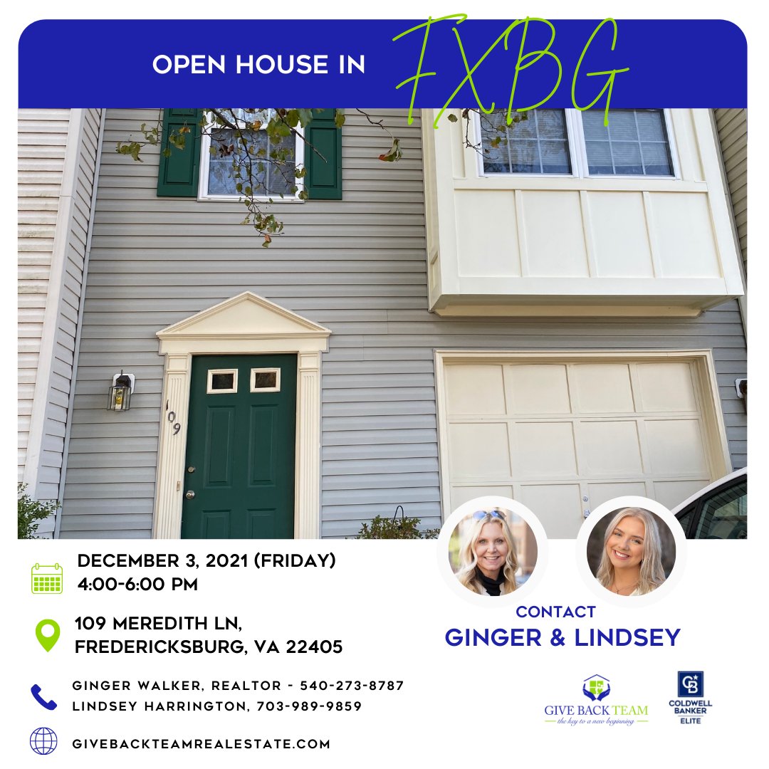 🔑 Open house on Friday! 🔑

109 Meredith Lane in Fredericksburg is a charming townhouse with tons of character! Come see this beautiful home from 4:00 PM to 6:00 PM on Friday 🤩
.
.
.
#quantico #nova #novarealtors #dchomes #dmvhomes #novahomes #fxbgva #fxbg #fredericksburgva