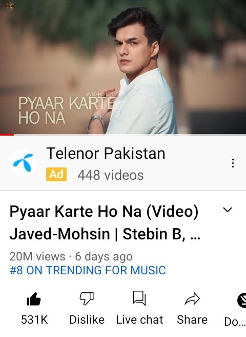 20 million plus views with 531k likes on #PyaarKarteHoNa And still trending in IND no #1 and PAK in #8 position. Congratulations whole team.Many more millions to comes.
You guys rock it. Keep rocking ♥️🧿 @momo_mohsin <a href="/jasminbhasin/">Jasmine bhasin</a> 
#MohsinKhan #JasminBhasin 
@poojagujral