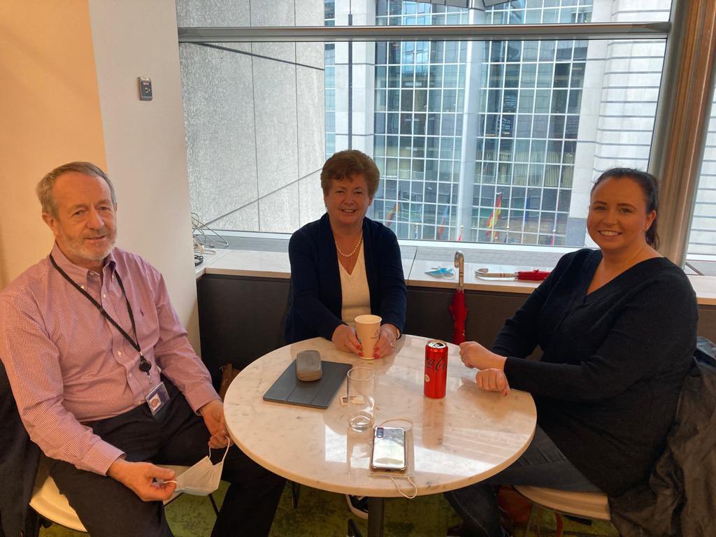 SeanKellyMEP's tweet photo. Great to meet with Ciara and Bernie, my visitor group leader, in the European Parliament today. 

Looking forward to being able to welcome constituents to Brussels once more in 2022! https://t.co/qQhj8dPEb0