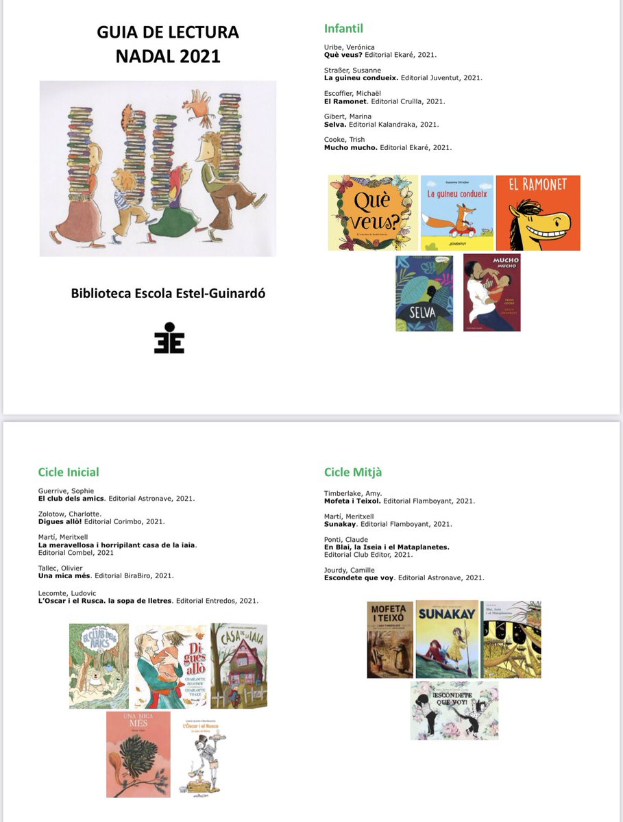 estelguinardo's tweet photo. Us fem arribar la guia de lectures recomanades de la biblioteca de l’escola. @AFAestelG @estelguinardo https://t.co/62S1QpnFUr