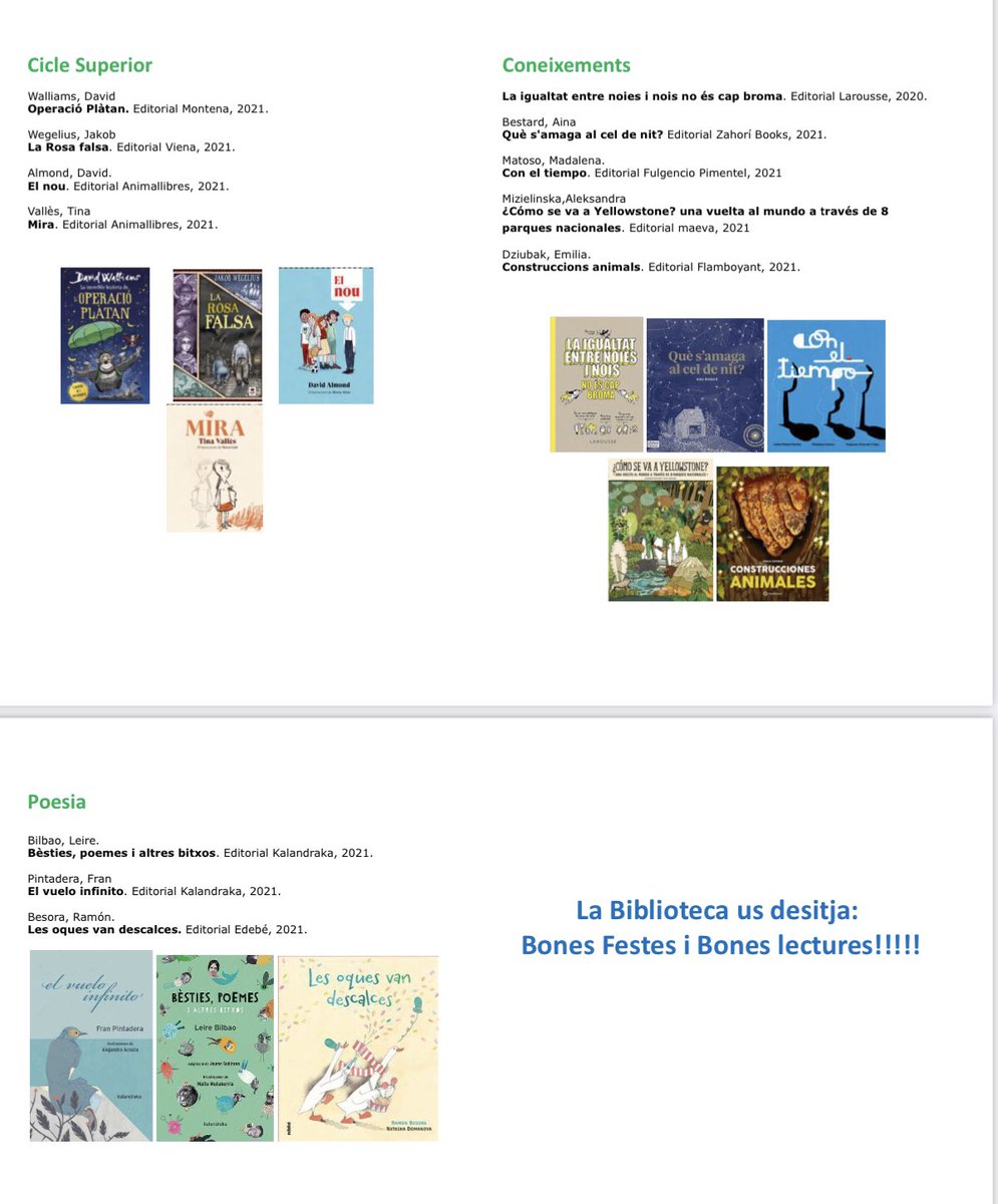 estelguinardo's tweet photo. Us fem arribar la guia de lectures recomanades de la biblioteca de l’escola. @AFAestelG @estelguinardo https://t.co/62S1QpnFUr