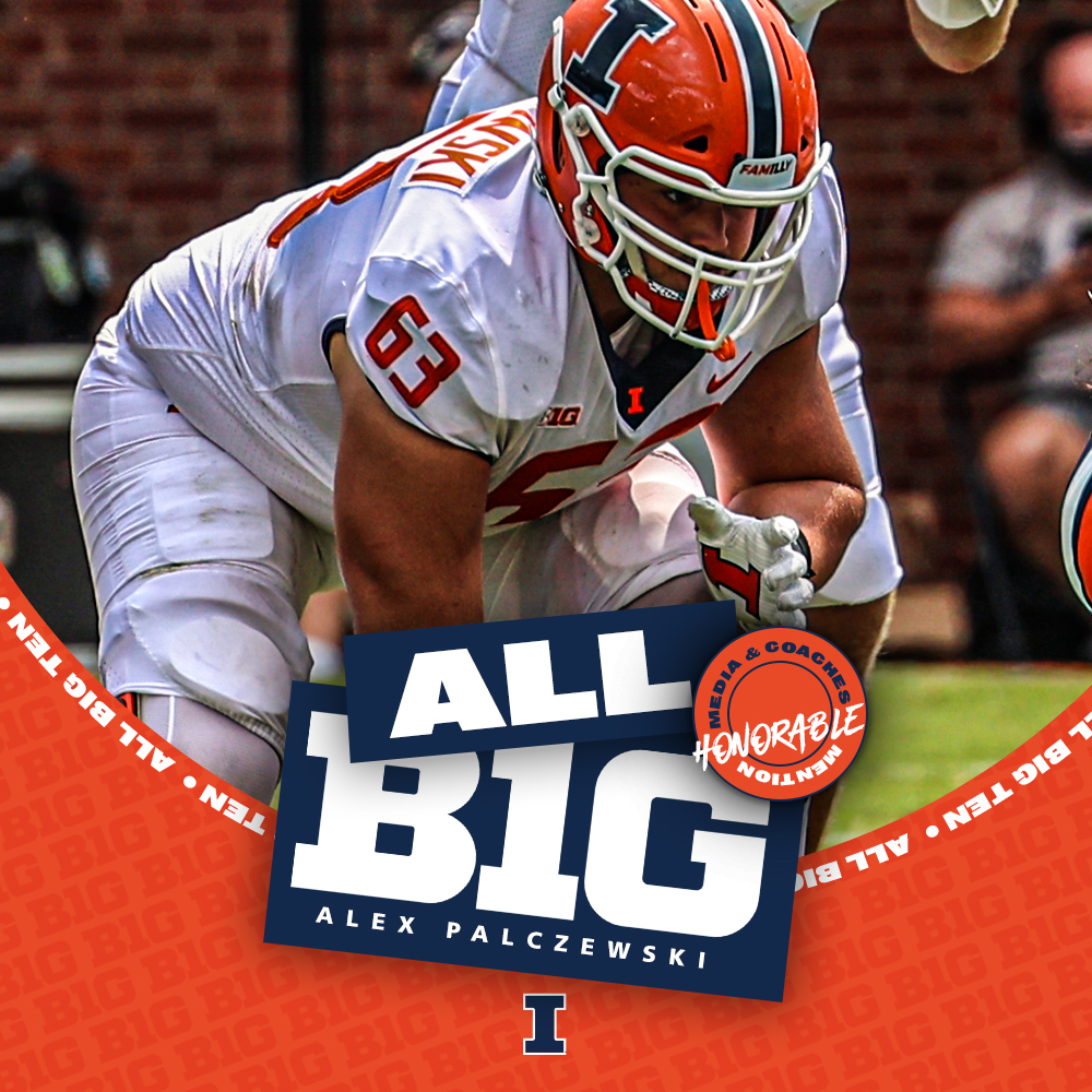 𝘼𝙡𝙡-𝘽𝙞𝙜 𝙏𝙚𝙣 𝙃𝙤𝙣𝙤𝙧𝙖𝙗𝙡𝙚 𝙈𝙚𝙣𝙩𝙞𝙤𝙣

🔸<a href="/PalczewskiAlex/">Alex Palczewski</a> was the No. 5 tackle in the Big Ten this season
🔹Tied with  Lowe for Illinois career starts with 52