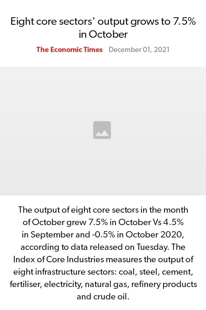 Ragavankottur's tweet photo. Eight core sectors' output grows to 7.5% in October
https://t.co/VDWflwVez2

via NaMo App https://t.co/BUY5lMbpfw