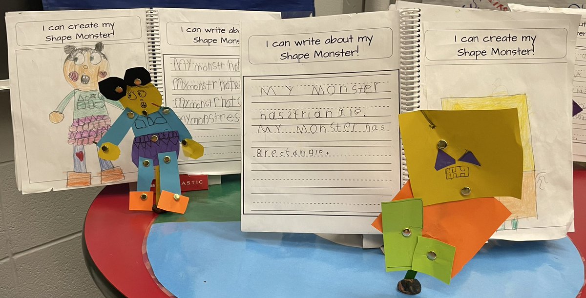 JSMSoderling's tweet photo. Grade 1/2 have been exploring 2D shapes, and created a design for a shape monster! Students built real life replicas using their designs, and also wrote about what shapes were used to build our monsters. https://t.co/UrbaHzaN86