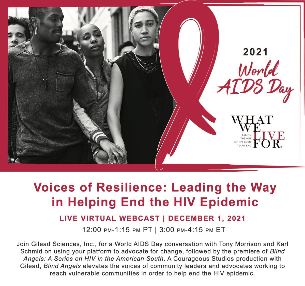 LatinoDeepSouth's tweet photo. Join today at 3pm EST for a World AIDS Day convo and premier of Blind Angels: a Series on HIV in the American South!
#HIV #WorldAidsDay2021

https://t.co/kuVDoVA1C6 https://t.co/xEPycxLyRX