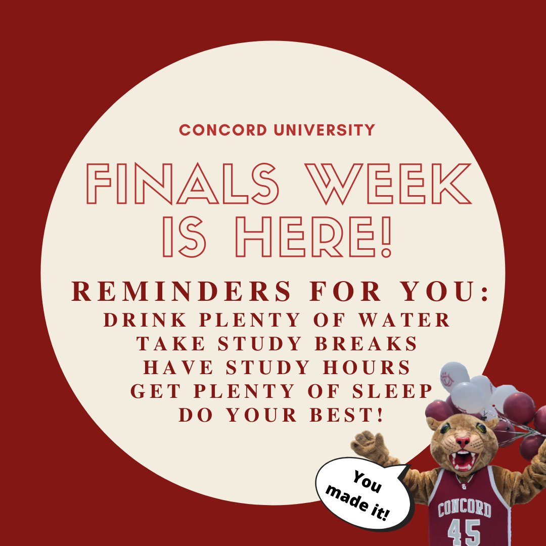 We're almost there, Mountain Lions! Her are some reminders from SGA to keep yourself heathy during this next week. You got this!