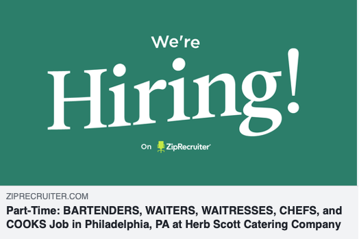 herbscottcater's tweet photo. Herb Scott Catering Company is hiring! https://t.co/QR23ZXv2X5 #jobs #Philadelphia https://t.co/wyIbrUIWBn