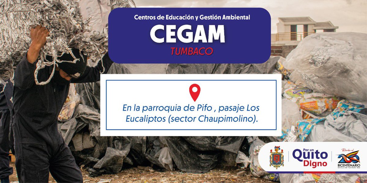 EMGIRSEP's tweet photo. ¡Recicla por un Quito más limpio! ♻️

Los Centros de Educación y Gestión Ambiental (CEGAM) son espacios que reciben materiales que pueden ser aprovechados, como por ejemplo el plástico, cartón, papel y vidrio. 

¡Seamos parte de la transformación! 😉💙 https://t.co/yMUZFm0iwp