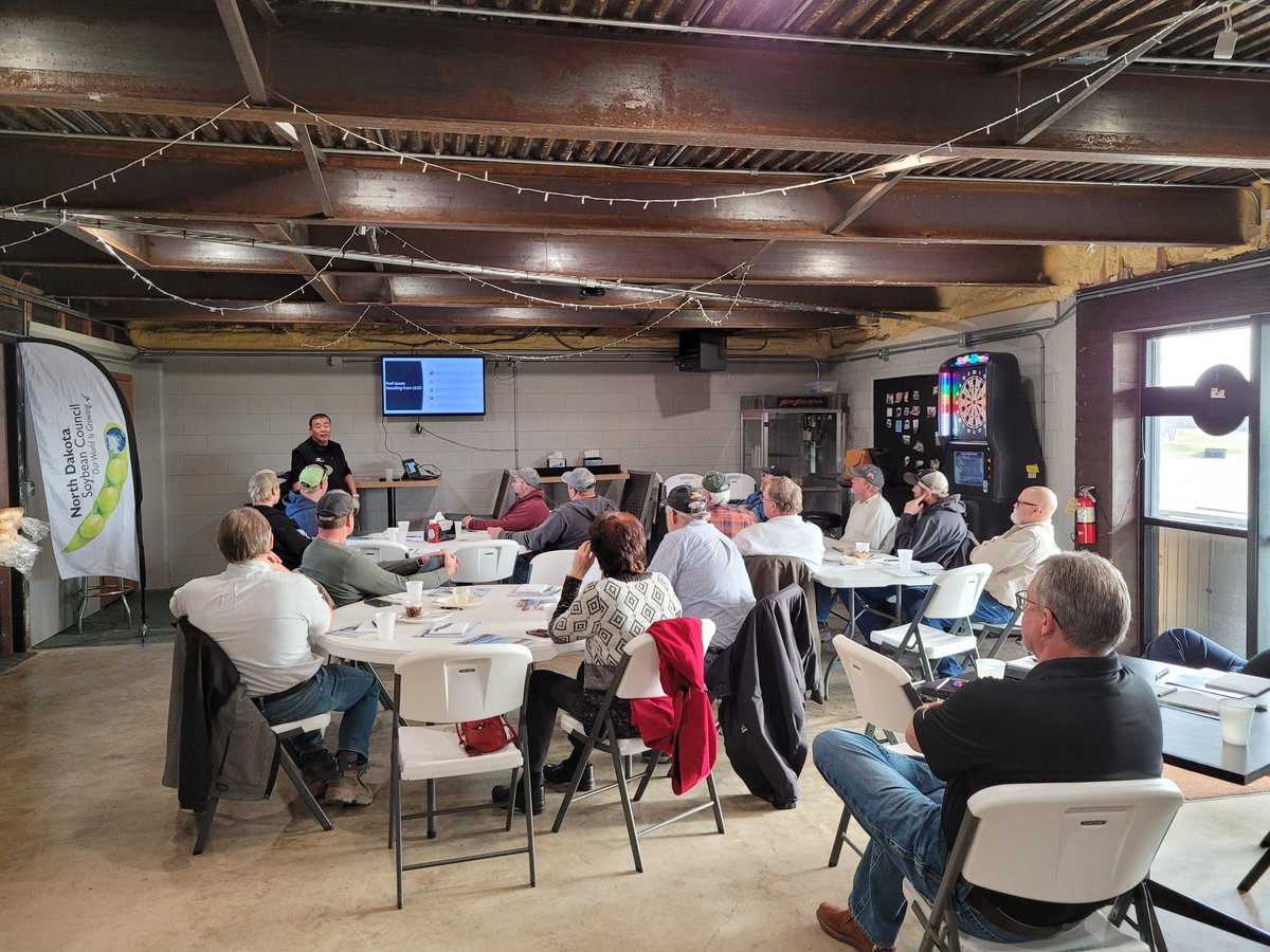 NDSoybean's tweet photo. Today we are in Lisbon with @megcorpmn and local ag community members learning about biodiesel and renewable diesel. #FuelingYourFarm #biodiesel #renewable https://t.co/AKqxeHIXiU