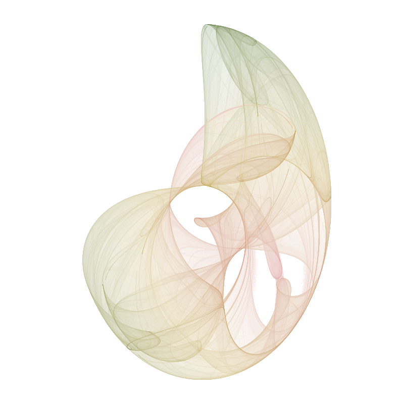 NostaticSoft's tweet photo. Clifford attractors are pretty. #generativeart https://t.co/xRq6RsKWF2