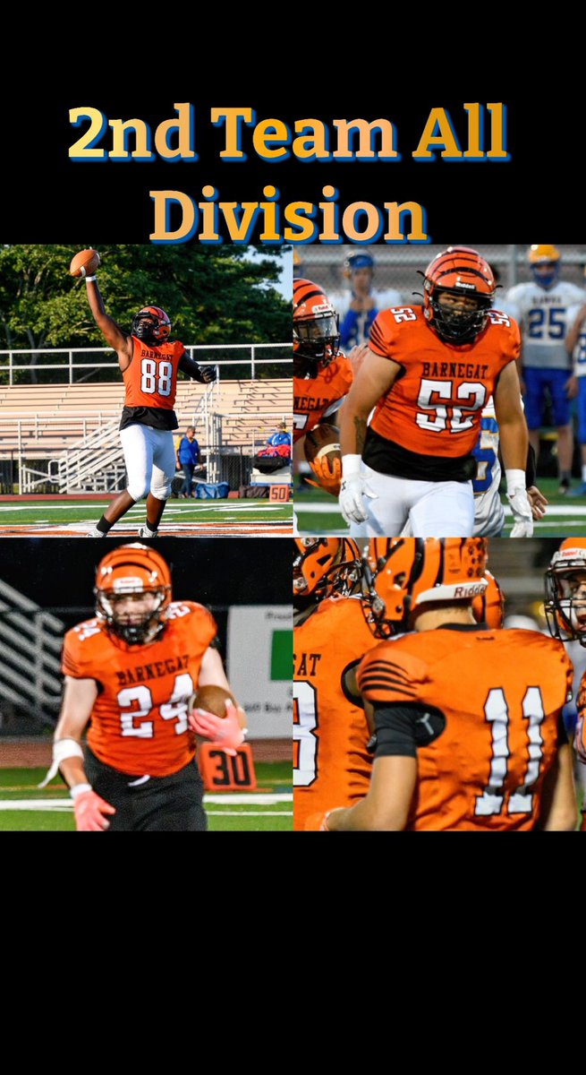 CoachCovine's tweet photo. Congratulations to our 2nd Team All Division Players!
Keean Paul TE, Byran Ortiz OL, Logan Kreudl DB &amp; Justin Bye WR
#ALLIN @bengalpride67 @JrBengalsYFC @ROBMSFootball https://t.co/rdG5o5smEG