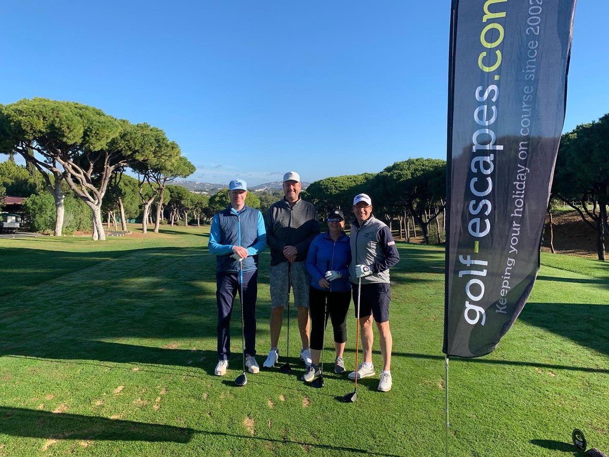 GolfEscapes's tweet photo. Day 1 of the @PGASouth overseas pro-am @Dompedrogolf Old Course….not a bad December day in The Algarve. https://t.co/vcejiCwWj7