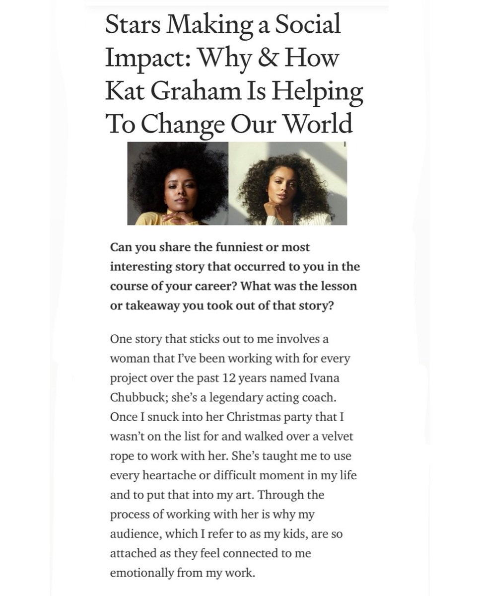 ivanachubbuck's tweet photo. @katgraham I remember this! You would not be stopped. Ha! It’s been an honor working with you too, we learn so much from each other. ❤️ 

#tenacity #goforit #neverstop #thepoweroftheactor #thechubbucktechnique #lovewhatyoudo #actors #artists #empowermentthroughthearts https://t.co/kLquApxMvq