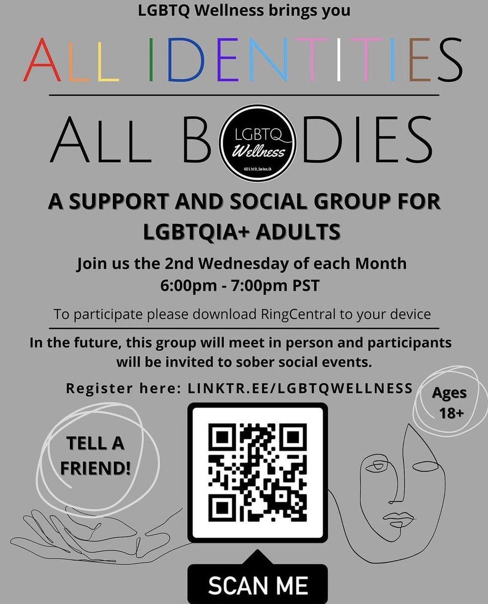 From @lgbtqwellness 
Please take part in this group if you are interested! It is free & you can join from anywhere while it is online :)