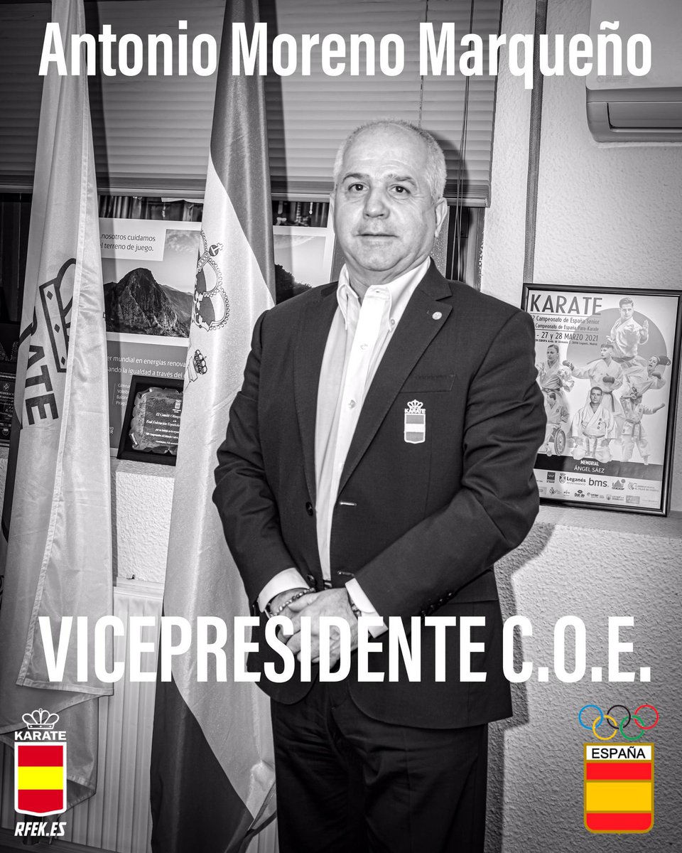 RFEKarate's tweet image. ¡¡FELICIDADES PRESIDENTE!! 🥂 

Nuestro presidente @amarqueomor ha sido proclamado por votación Vicepresidente del @COE_es 

¡Gracias por seguir sumando para el karate español! 🇪🇸 
@EFEdeportes @iberdrola @loterias_es @EFEdeportes @depespana @deportegob @LaRoda_Gaceta @CMM_es
