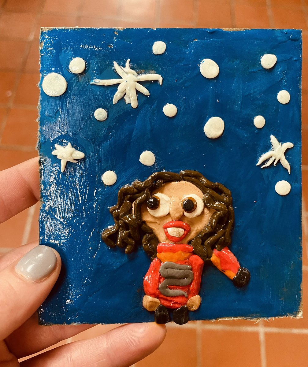 Snow Day self-portraits made with @Crayola modeling clay. I can barely take it….4th graders are amazing!
#artatthepark
#4thgrade
#selfportrait 
#modelingclay