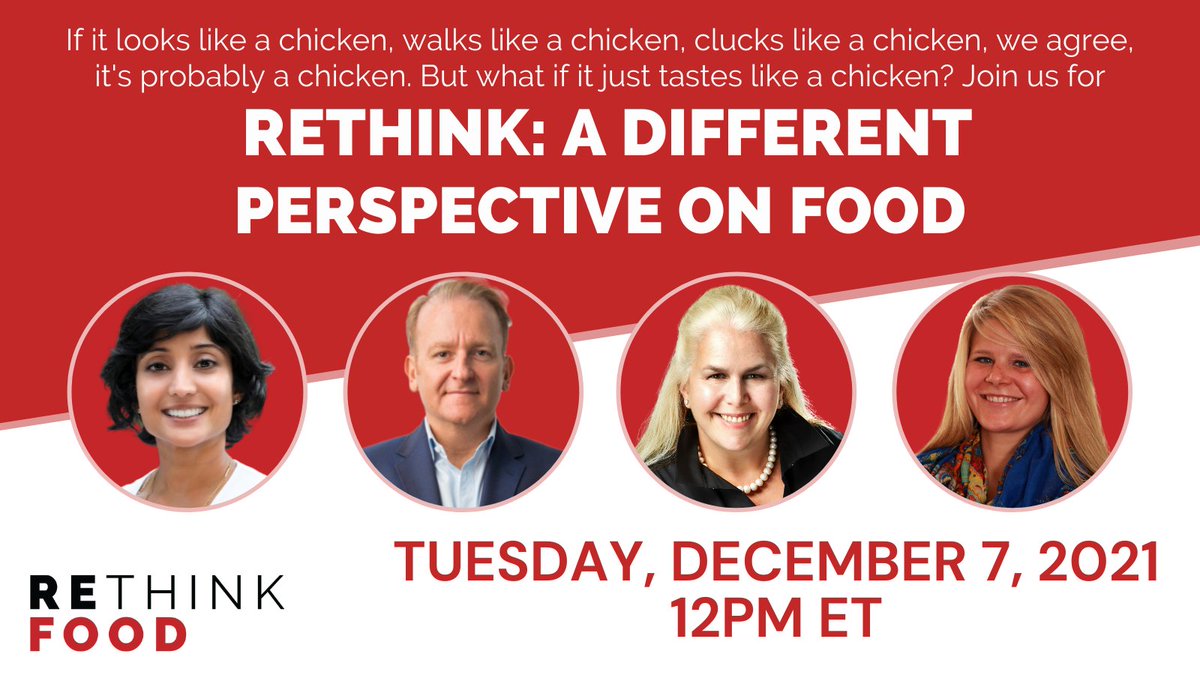 Join us Tuesday for our virtual webinar, “Rethink: A Different Perspective on Food,” with our Strategic Advisor, Karin Rotem-Wildeman! The webinar will discuss plant-based chicken and other developments in the food industry.
 
Register here: us06web.zoom.us/webinar/regist…