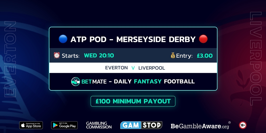🏟 𝗔𝗖𝗥𝗢𝗦𝗦 𝗧𝗛𝗘 𝗣𝗔𝗥𝗞! 🏟

🎙 The lads from <a href="/acrosstheparkpc/">Across The Park Podcast</a> podcast host their first pot on the app this evening featuring none other than the Merseyside Derby!

💰 £100 secured already for this one! Make your picks by the 8:10pm deadline!

➡️  betmate.onelink.me/tFnJ/twitter