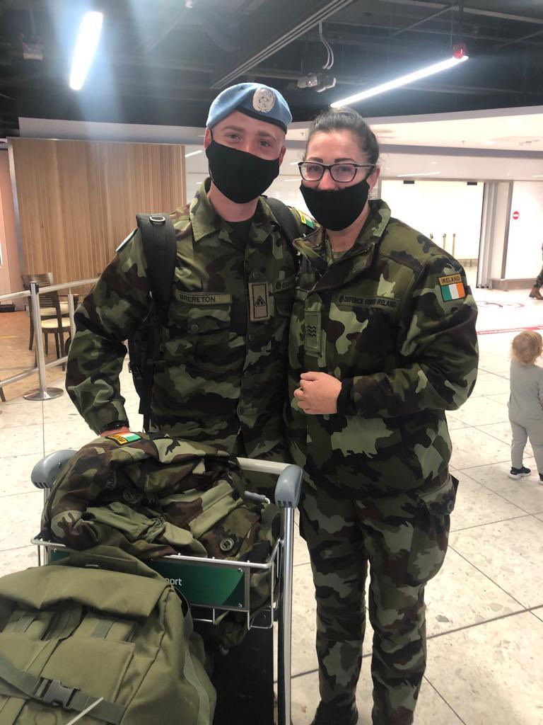 Welcome home 118 Infantry Battalion from <a href="/UNIFIL_/">UNIFIL</a> Lebanon 🇱🇧 
A special reunion in <a href="/DublinAirport/">Dublin Airport</a> as Sgt Denise Doyle greets her son Corey in arrivals after a long 6 months apart!!!!