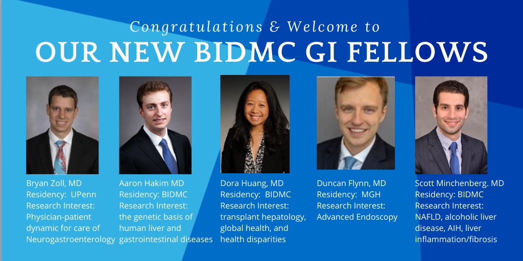 Congratulations to all involved in today's #Match2021  and joining the field of GI! We are thrilled to welcome our incoming #GIFellowship class of five exceptional, passionate clinicians to the BIDMC GI family! We can't wait to work with you and see all you will accomplish.