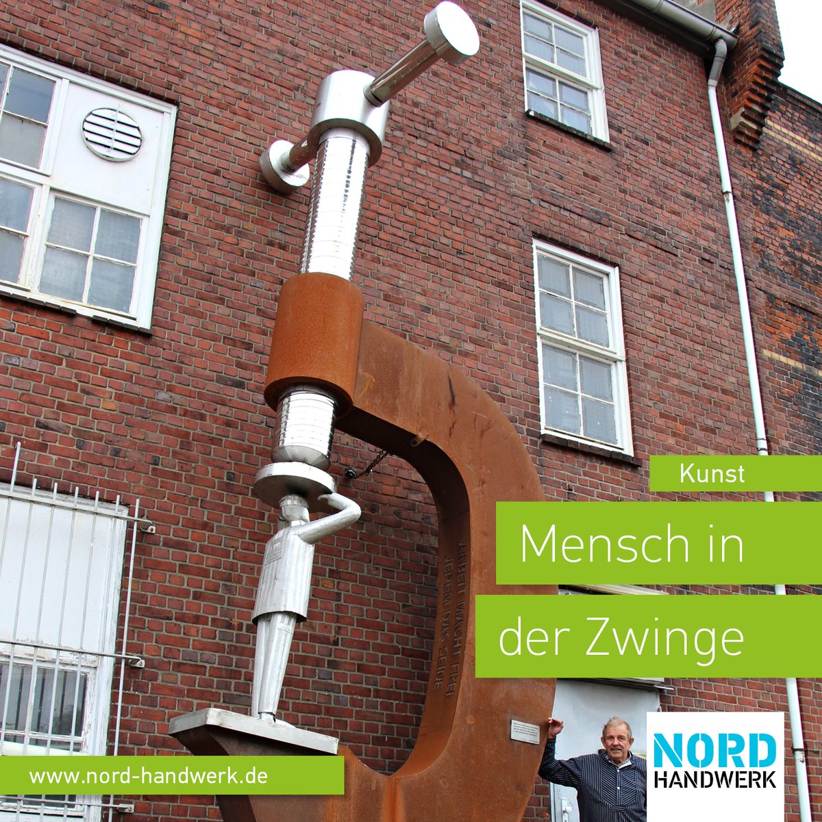 NordHandwerk's tweet photo. Schlossermeister Carsten Bardehle aus Vierlande hat in 500 Stunden ein Mahnmal geschaffen. Es erinnert an die Zwangsarbeit in der NS-Zeit. Die 5,60 Meter hohe Skulptur war ein Entwurf von Ella Nora Sloman aus einem Schülerwettbewerb.

Zum Beitrag: https://t.co/ESQf8WzKaq https://t.co/2znvlMzgok