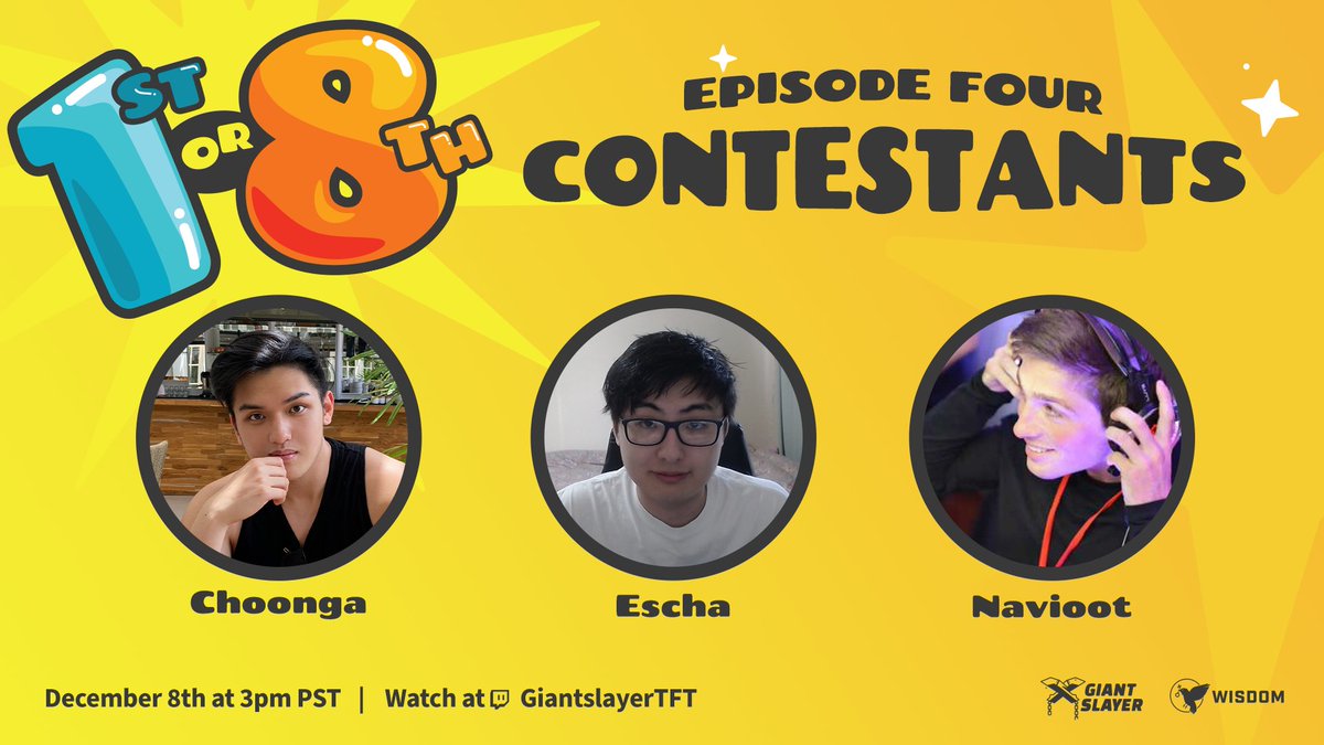 It's a 1st or 8th <a href="/TFT/">Teamfight Tactics</a> OCE special coming your way! 🌏

Your host <a href="/Boopasaurusrex/">boop</a> will be joined by <a href="/choonga10/">choonga</a>, <a href="/eschatv/">Escha</a>, and <a href="/Navi00T/">navi</a> to compete for the legendary golden spatula. 

The games begin on December 8! 🎲