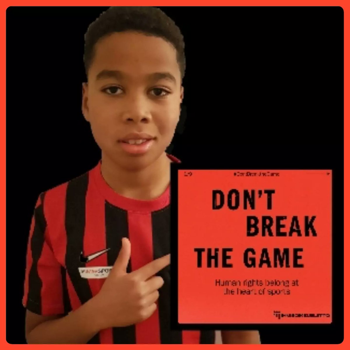 SMamedu's tweet photo. The “Don’t break the game” campaign by @ihmisoikeus boldly highlights human rights issues in sport in Finland.  
As a junior footballer I want to make sure that the human rights belong also at the heart of football.❤⚽️
#DontBreaktheGame #junnufutis #ÄläRikoUrheilua #HumanRights https://t.co/eR4uU9avnP