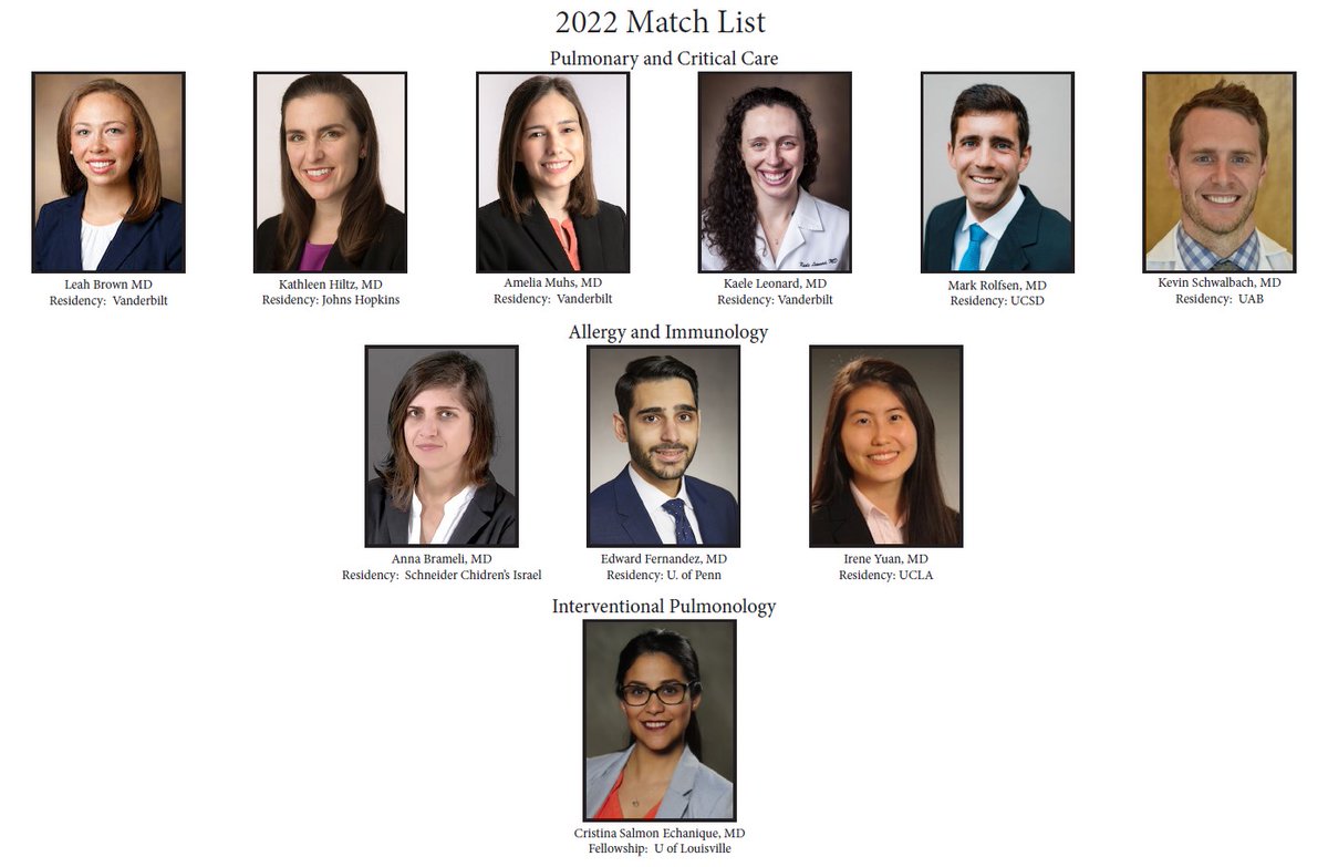 We are so excited to welcome our new fellow classes in PCCM, Allergy and IP to Vanderbilt! We are lucky to have you join us and can't wait to see where this fellowship brings you!