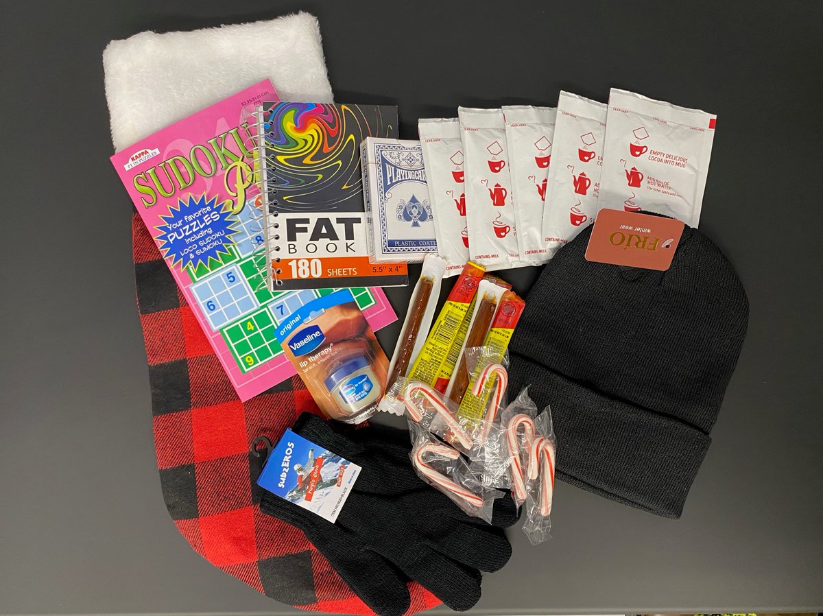 ggreeneconst's tweet photo. Our staff assembled 120 Stockings for @soldiersangels Holiday Stockings for Heroes! Each Stocking was filled with Playing Cards, Word Games, a Notebook, Gloves, Candy Canes, Slim Jims, Hot Chocolate and held all together by a Knit Hat on Top! https://t.co/xcF39nHdvO