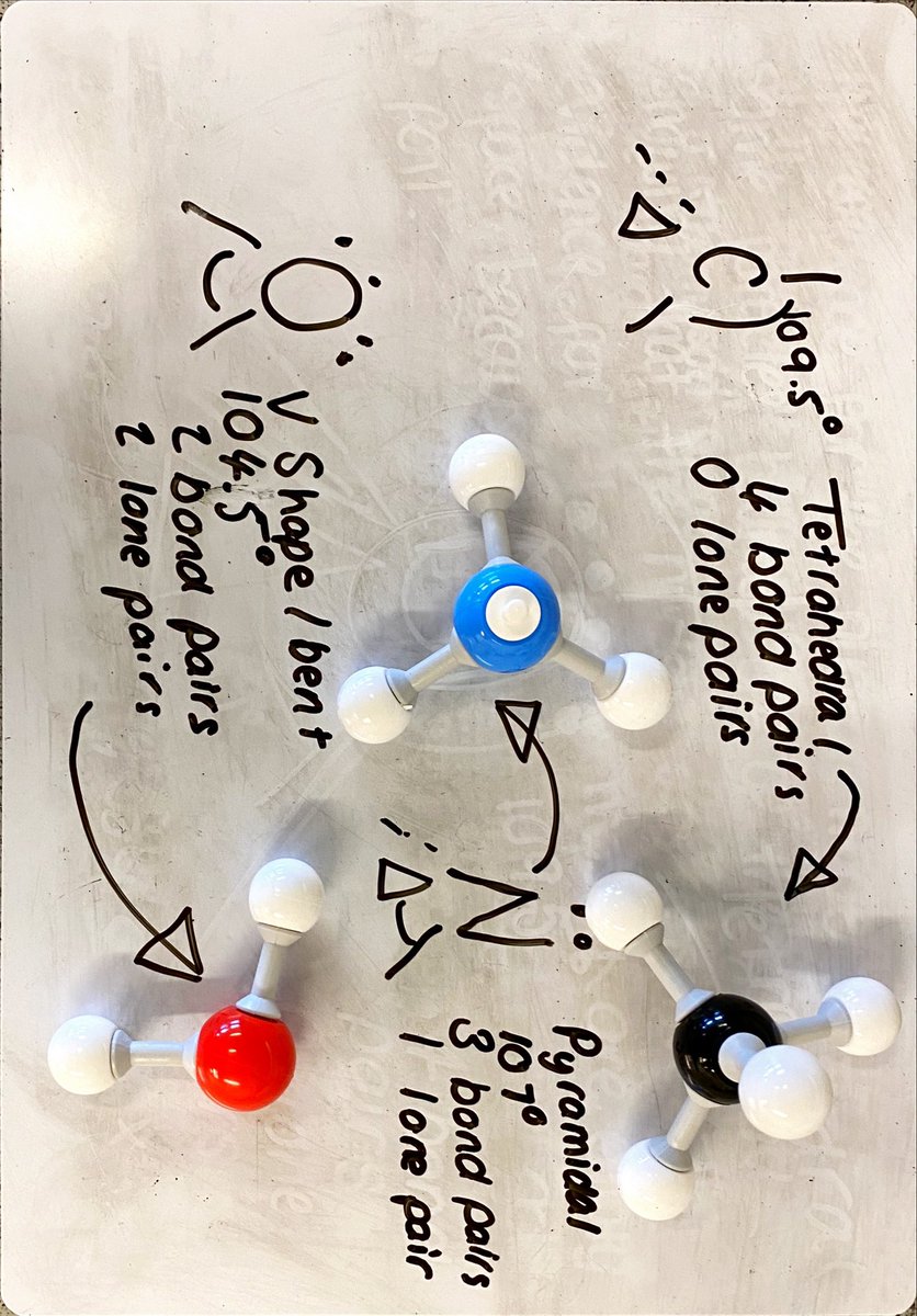 THSSCI's tweet photo. Y12 A-level chemistry students learning how the interactions of lone pairs and bond pairs of electrons determine the shapes of molecules in their physical chemistry lessons @TuptonHalls @TuptonSixthForm #teamthssci https://t.co/rGBsdOSIGK