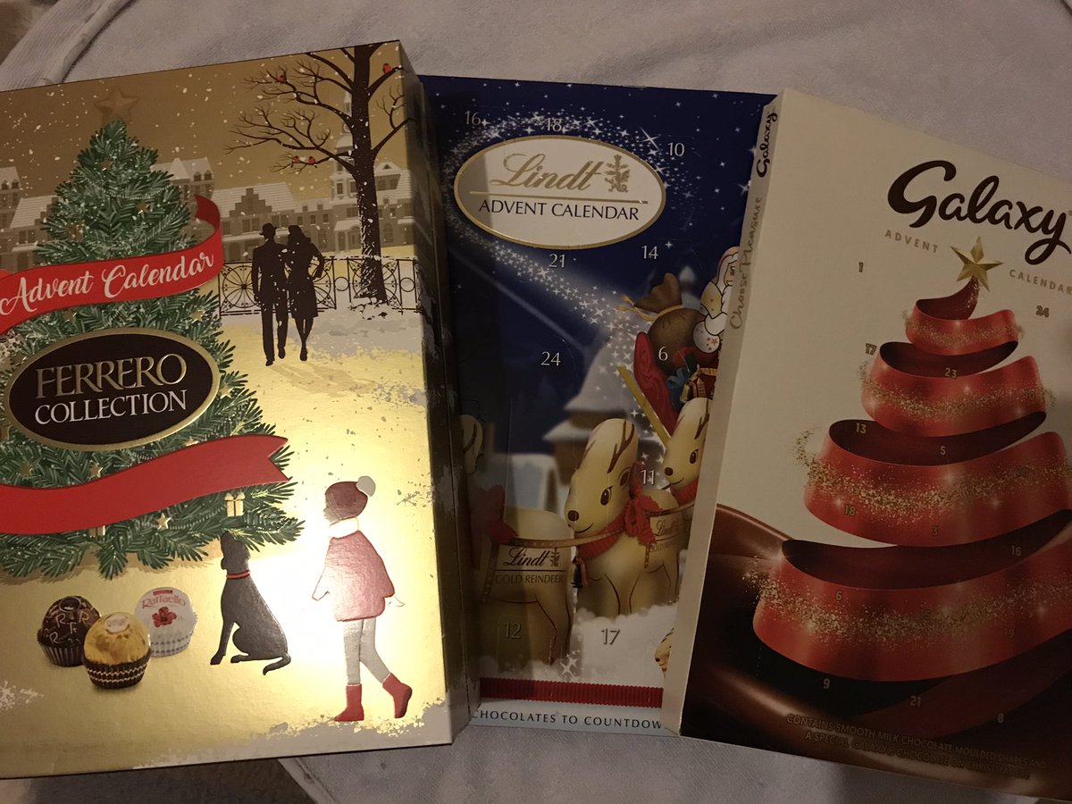 hannahthomastv's tweet photo. I’ve never beaten my chocoholic addiction 🙈 #Advent2021 #ThreeCalendars 🎄 https://t.co/QqULhhWm6U