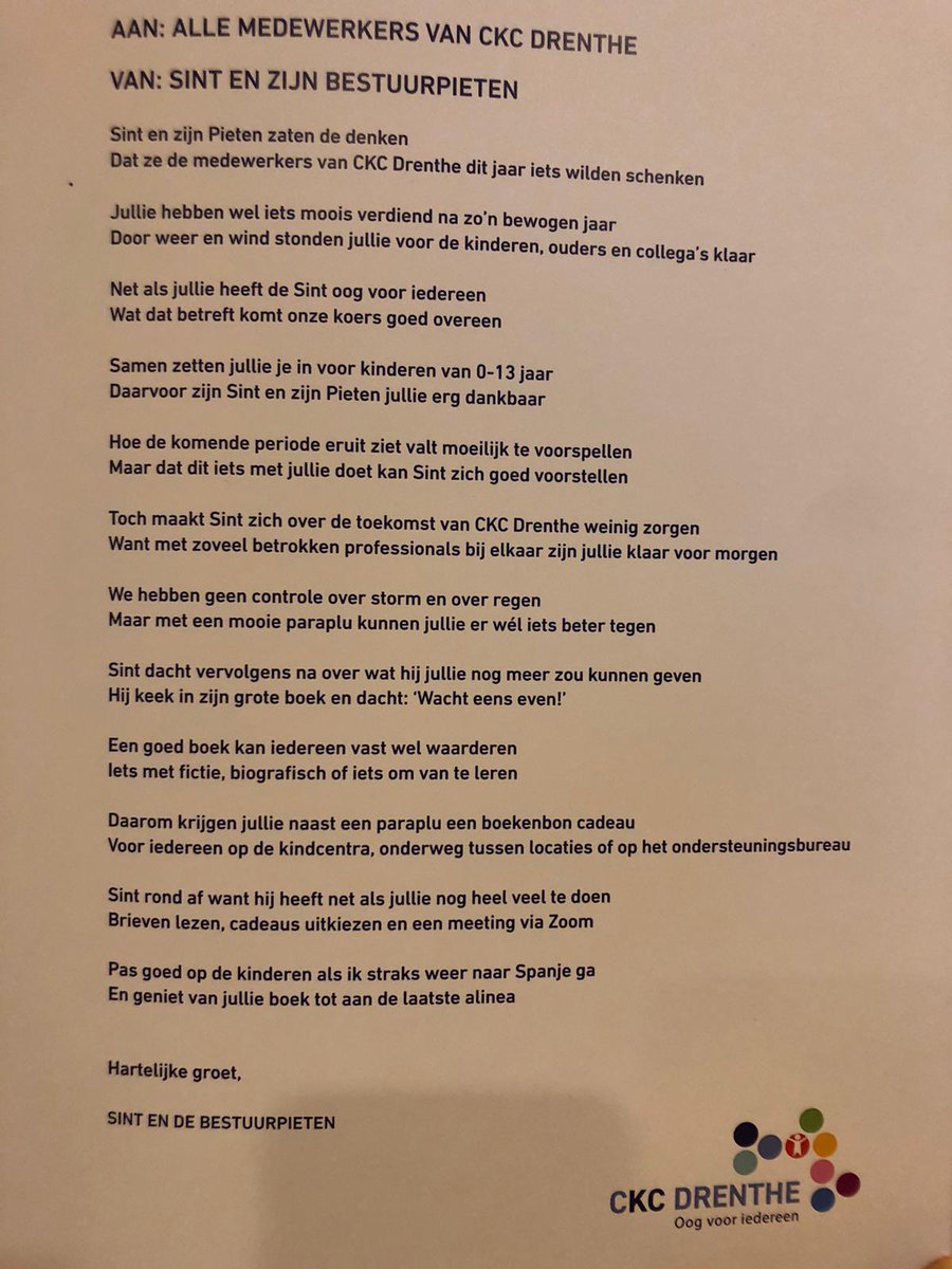 cbsdevaart's tweet image. Dank u Sinterklaasje! Wat een leuke cadeau’s kreeg het team van de Sint en bestuurspieten!

@CKCDrenthe - Onderwijs en Kinderopvang #Oogvooriedereen #basisschool #sinterklaas