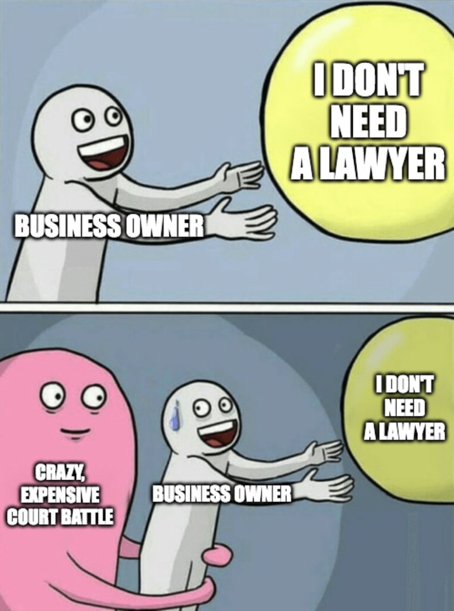 Here's another legal meme that I made. I haven't even posted it to our IG yet, it's that FRESH. Also, you should come to our virtual Q&amp;A this Friday. It too will be fresh. #law #smallbusiness #creativelaw #startups #creators #lawmemes #legaltech 

us02web.zoom.us/webinar/regist…