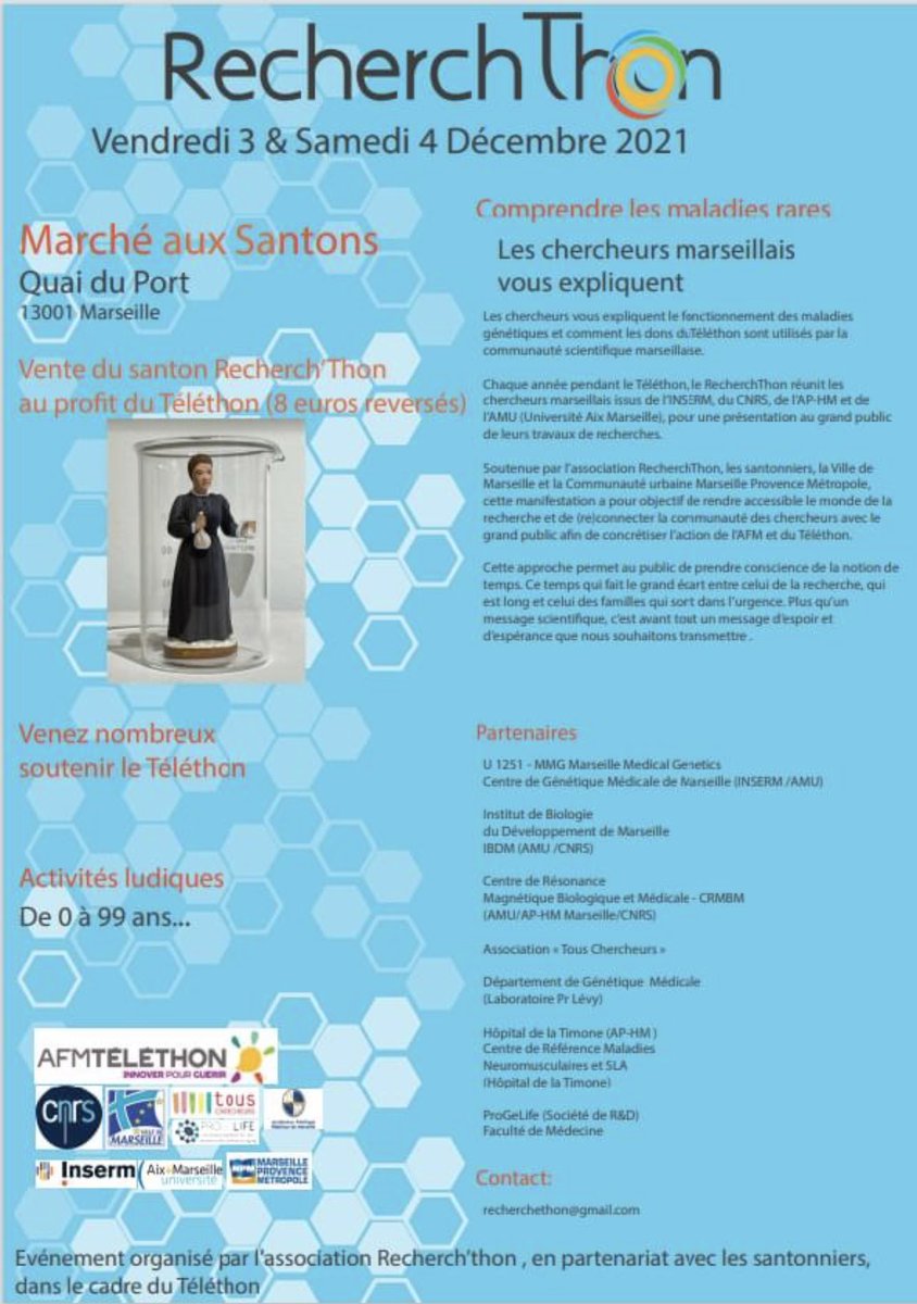 Soyez nombreux!! 
On vous attend 😉

#telethon2021 #MMG #amu #telethon #santons #maladiesrares #recherche #marseille

<a href="/telethon_36/">Téléthon - 36</a> <a href="/Telethon_France/">AFM-Téléthon</a> <a href="/marseille/">Ville de Marseille</a> <a href="/LP_Aubagne/">La Provence Aubagne / La Ciotat</a>