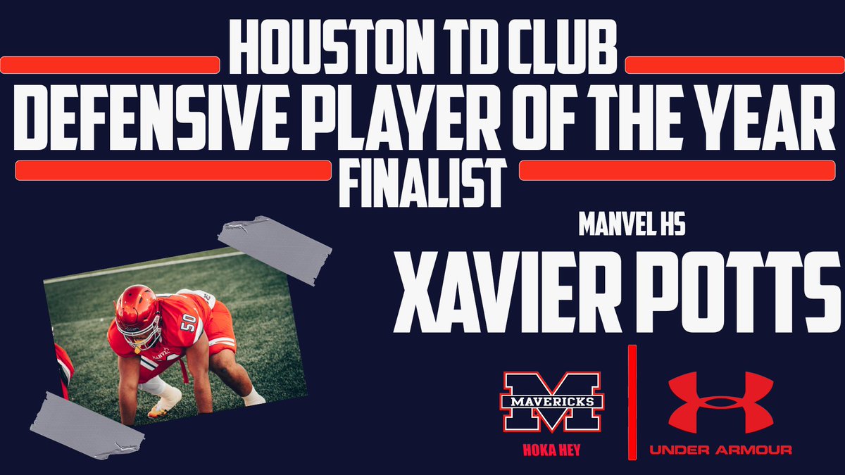 Congratulations <a href="/xavierpotts4/">XP ✞</a> …  Houston TD Club Defensive Player of the Year Finalist… #HokaHey