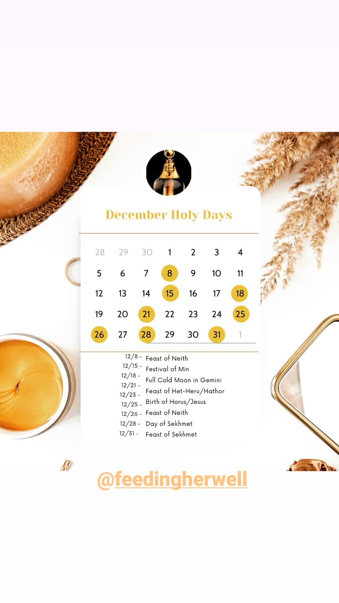 feedingherwell's tweet photo. December's Goddess Calendar
#goddess #divinefeminine #feminine #feminist #goddesscalendar #holydays #rituals #empowerment https://t.co/4CXxTDpQKs