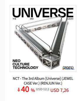 Ktown4u_IDN's tweet photo. 🇮🇩Ktown4u Indonesia X @Renjun323_ID

💽NCT - The 3rd Album [Universe]  (JEWEL CASE Ver.) 
✅Renjun ver 

Link for new account ✍️ https://t.co/32lvcZghrW

Link for purchase 👉https://t.co/so03dGrij7 https://t.co/J6FvRFtnl6