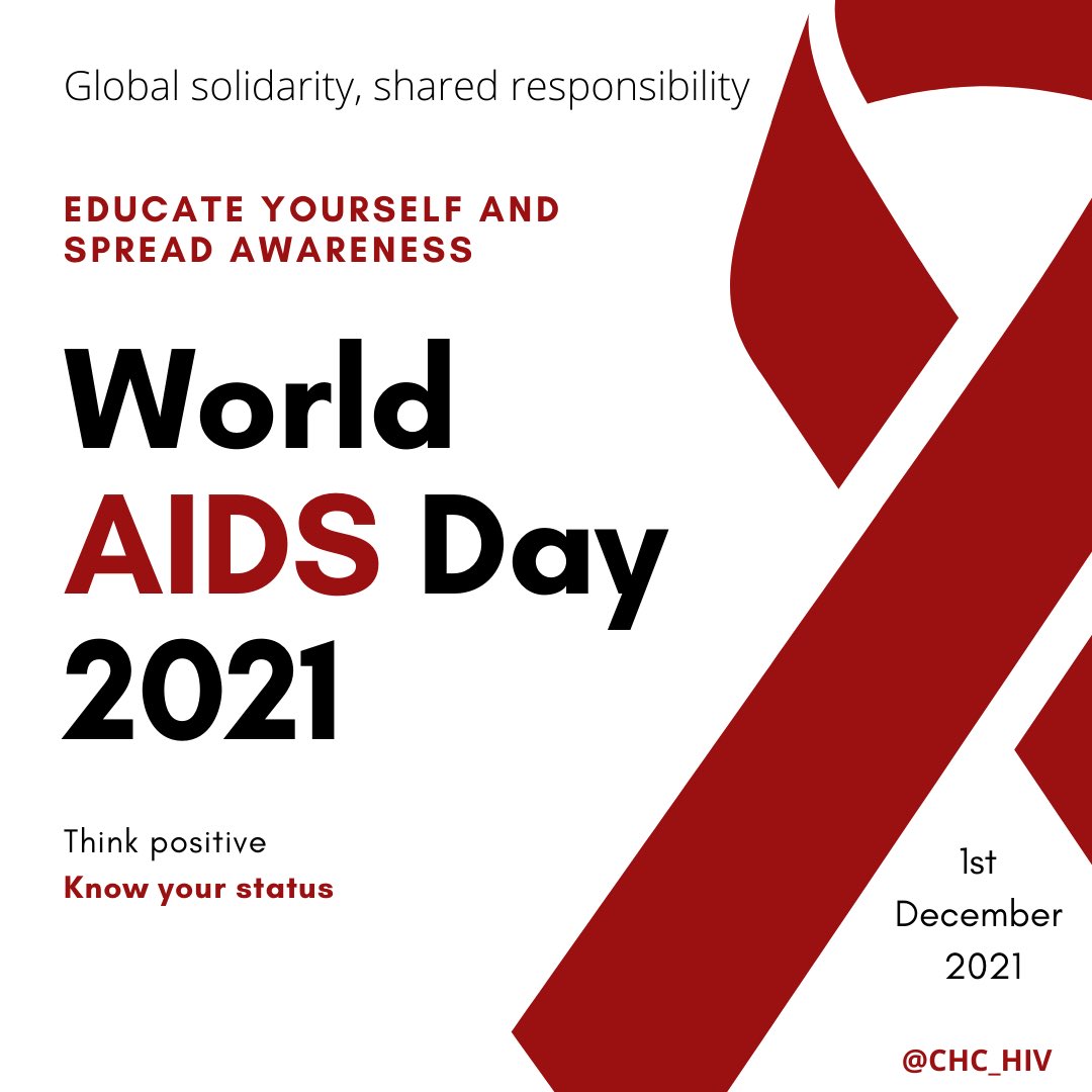 ChcHiv's tweet photo. December 1st, 2021 is World AIDS Day. The day to honor the lives of so many loved ones we have lost and those still fighting this unfair disease. We remain committed to our work of creating awareness and breaking the stigmas around it. https://t.co/1axxGKkqhE
