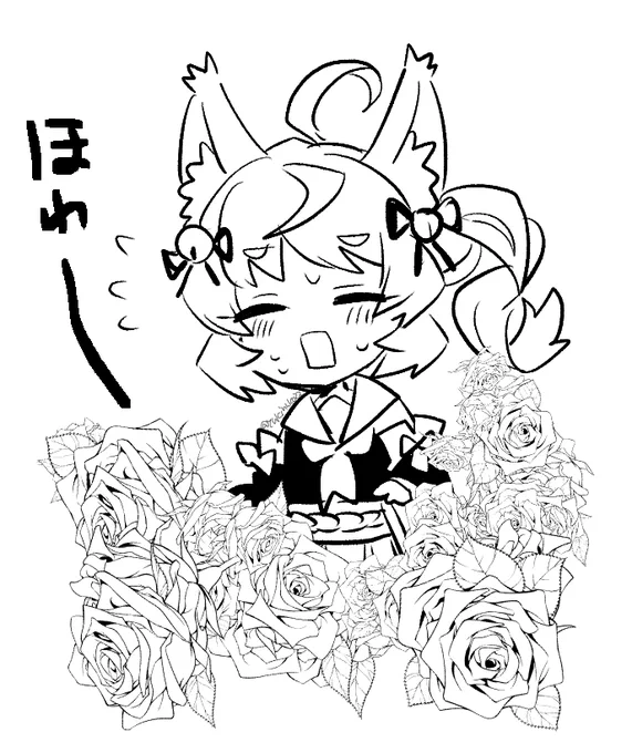 「私の絵柄だと持ってるバラ素材とあまり相性よくないんですよね」って話をしてたときに描いたやつ 