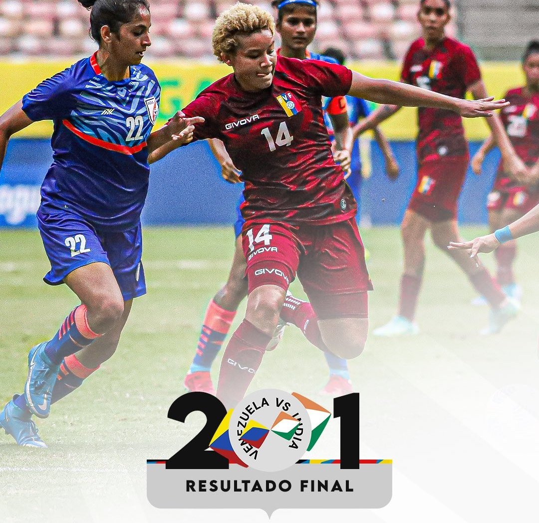 AxiomaReport's tweet photo. Final del partido y la victoria es para las chicas de La Vinotinto
Venezuela 2-1 @IndianFootball
⚽️ Mariana Speckmaier 50’
⚽️ Bárbara Olivieri 80’
⚽️ Dangmei Grace 18’ (IN)
#SomosVinotinto #CuadrangularInternacional https://t.co/kfTgWgxyec