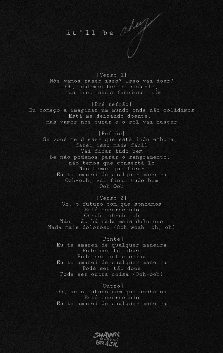 Shawn Mendes Brasil on X: Confira a letra e tradução completa de