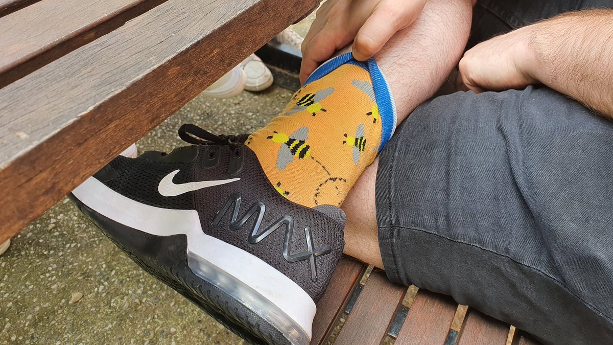 Hello. It's been a hot minute. Here's my #sockoftheweek proudly brought to you by <a href="/tpallen131/">Timothy Allen</a> #savethebees