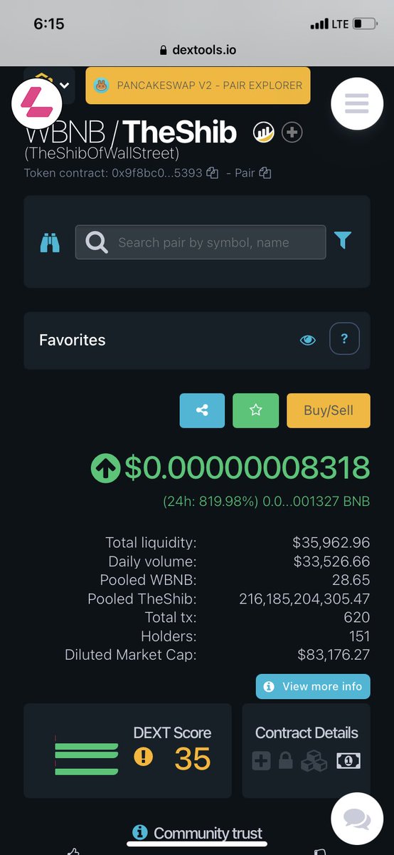 lowkeyfr's tweet photo. #TheShibofWallStreet just launched Mcap $83,000 Liquidity $35,000 @ShibofWallST https://t.co/r85MeKnGTp https://t.co/Xq8nCPi3TJ