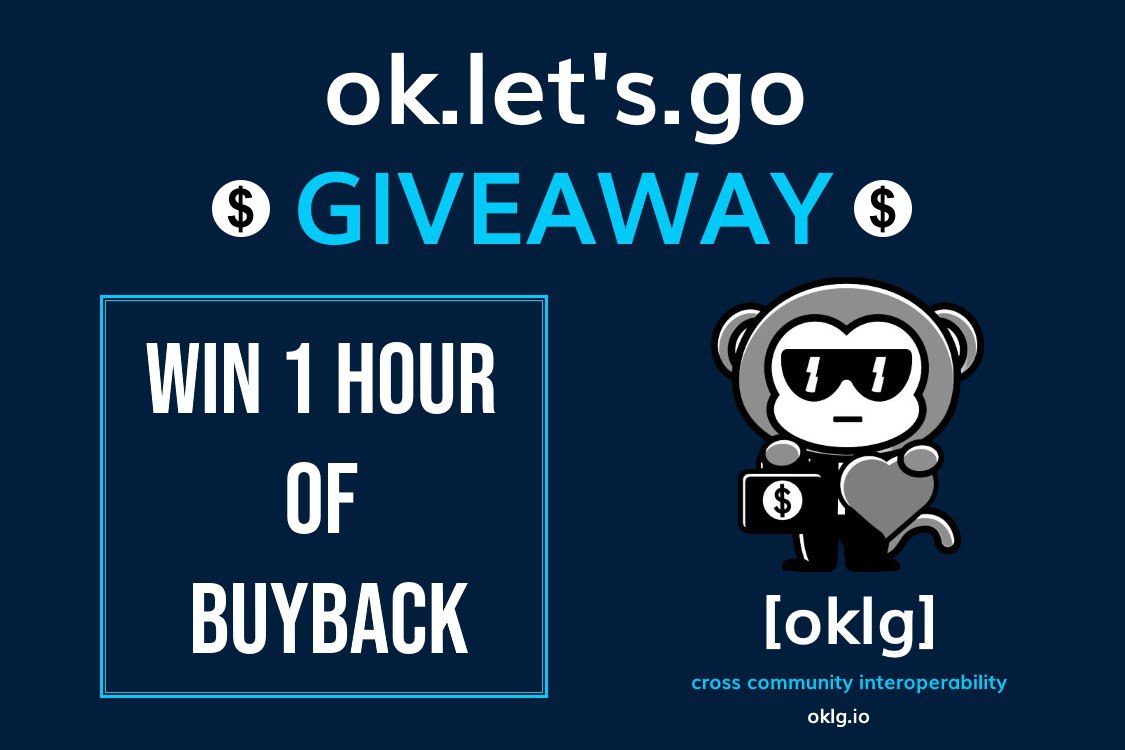 Day: 10
As part of our Community Appreciation Event we are giving away 1 hour of buybacks EVERY SINGLE DAY to a $OKLG holder, to YOUR wallet for a coin YOU choose! 

To enter, simply like, retweet, follow, and tag 3 friends in the comments. You must hold $OKLG to qualify! #OKLG