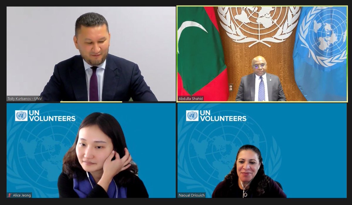 UN_PGA's tweet photo. Met with Executive Coordinator of United Nations Volunteers Programme Mr. Toily Kurbanov. Commended @UNVolunteers for its work, especially during #COVID19. 

The #UNGA will commemorate the 50th anniversary of UNV &amp;20th anniversary of the International Year of Volunteers tomorrow. https://t.co/YYZY2I0uqu