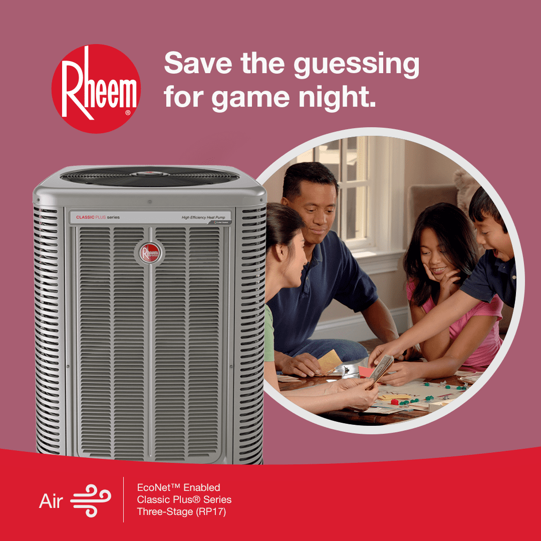 farley_inc's tweet photo. The way we see it, guessing is for cards and boardgames, not setting your home’s temperature. The Rheem Heat Pump was made for inconsistent fall weather with EcoNet™ Enabled and connection to the EcoNet Smart Home System. So, it can provide advanced air and water … https://t.co/YfH38h1JWe