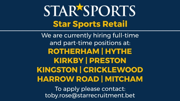 ⭐️Star Sports ⭐️currently have numerous vacancies within their rapidly expanding retail estate

Dm/Tweet us directly, or drop an email to toby.rose@starrecruitment.bet to find out more!